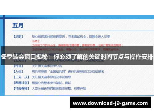 冬季转会窗口揭秘：你必须了解的关键时间节点与操作安排